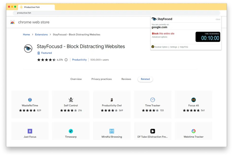 StayFocusd chrome extension is AI-powered site blocker