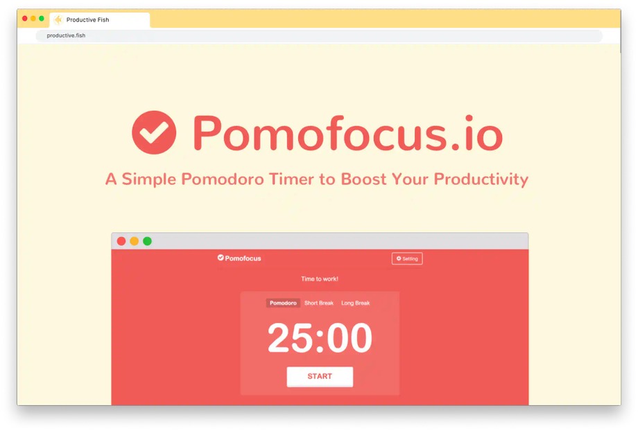 Pomofocus Pomodoro timer