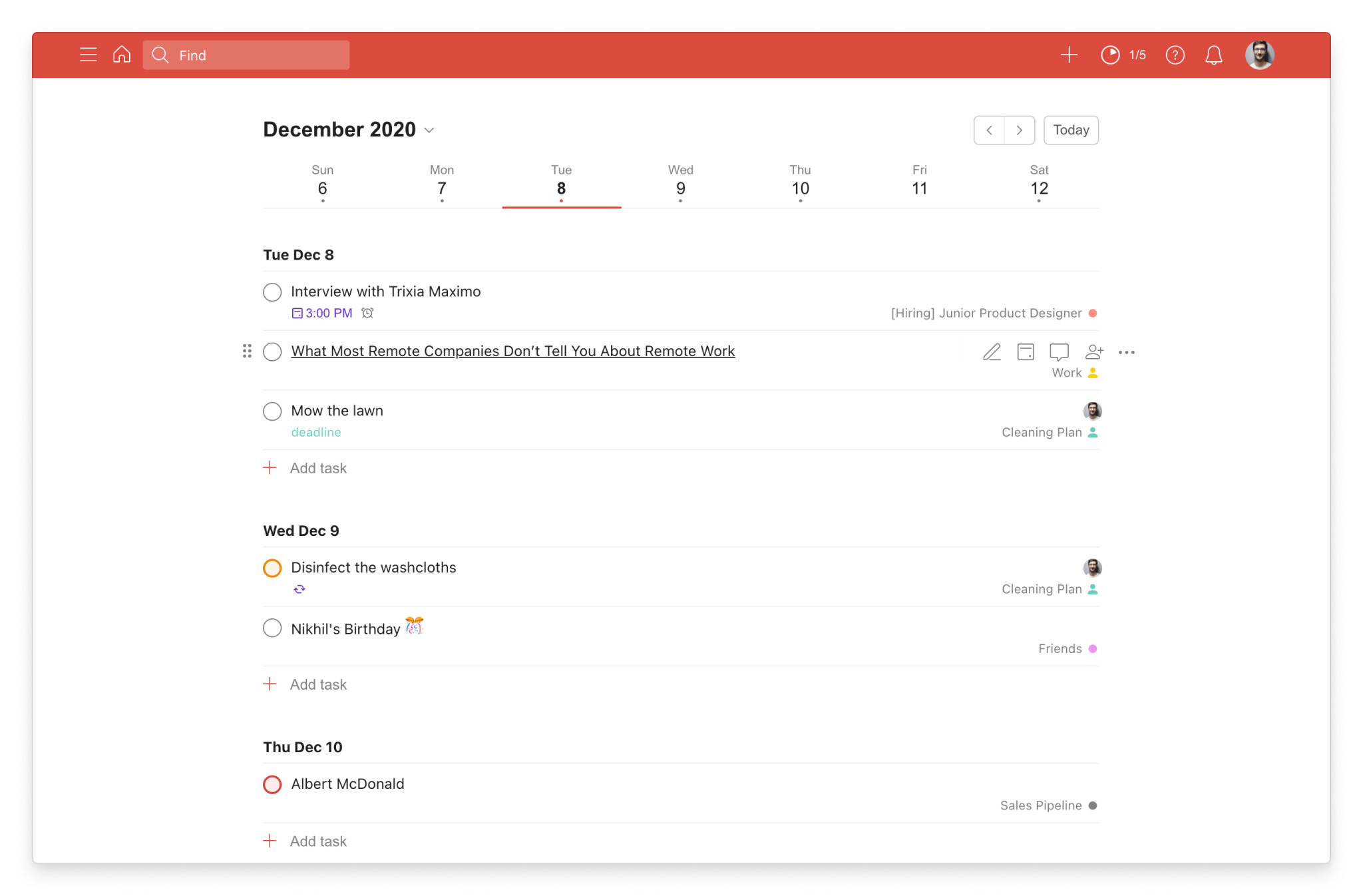 Todoist screenshot