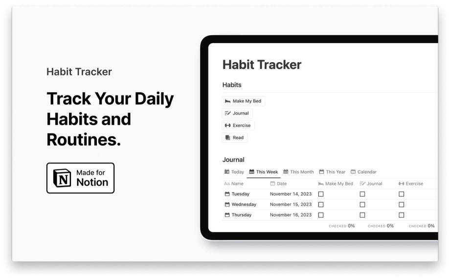 Habit Tracker by Easlo for Notion