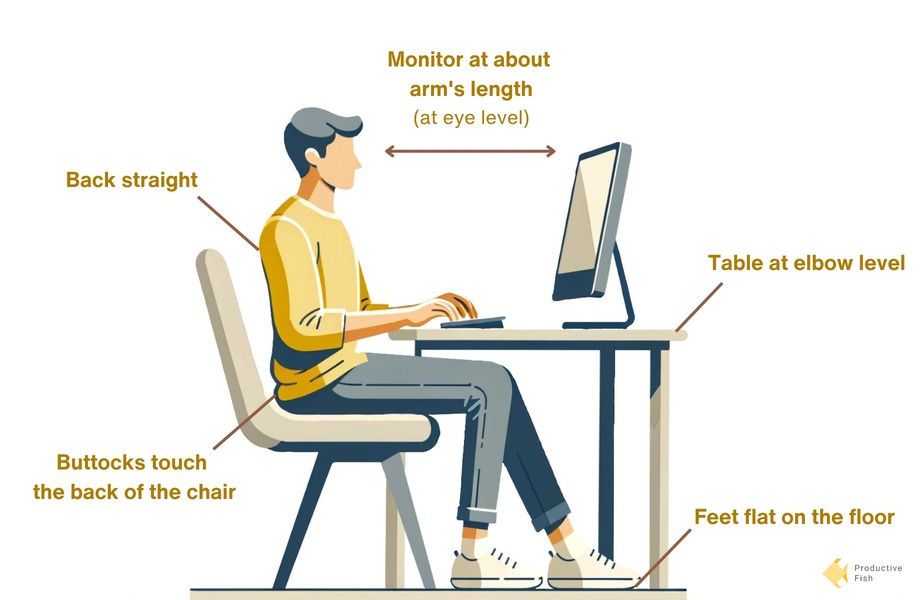 Correct sitting posture