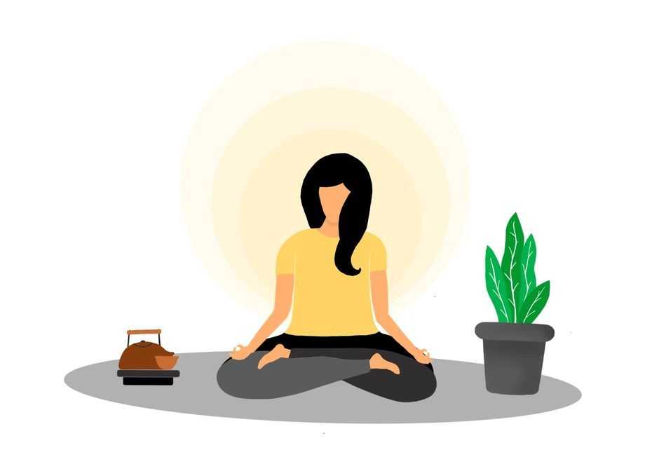 Illustration of meditating person