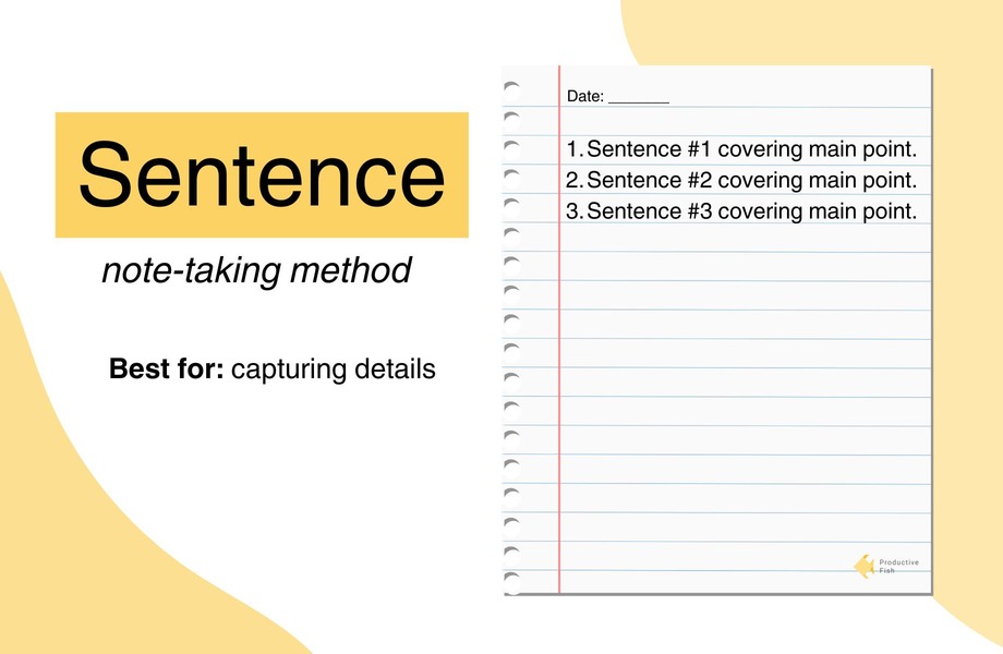 Example of the sentence method for note-taking