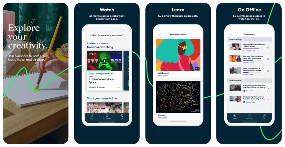 Skillshare app screenshot