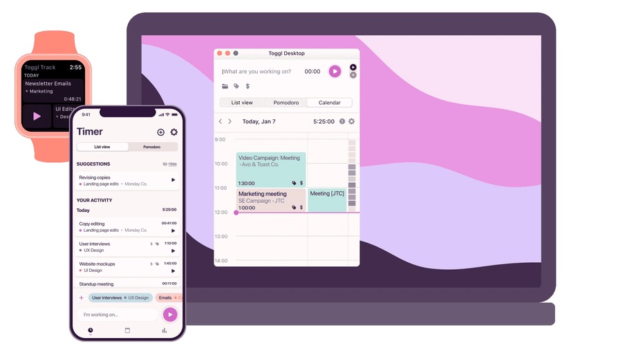 Toggl Tracj as a time management tool