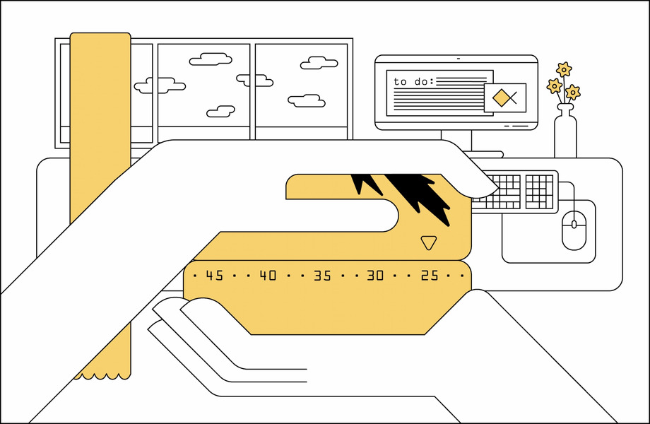 Yellow tomato pomodoro timer illustration